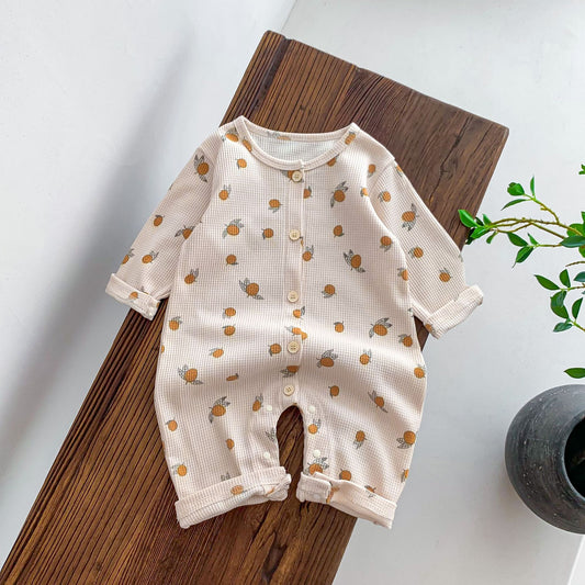 Spring And Autumn Baby Romper Floral Long Sleeve Jumpsuit