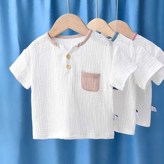 Kids Breathable Cotton & Linen T-shirt