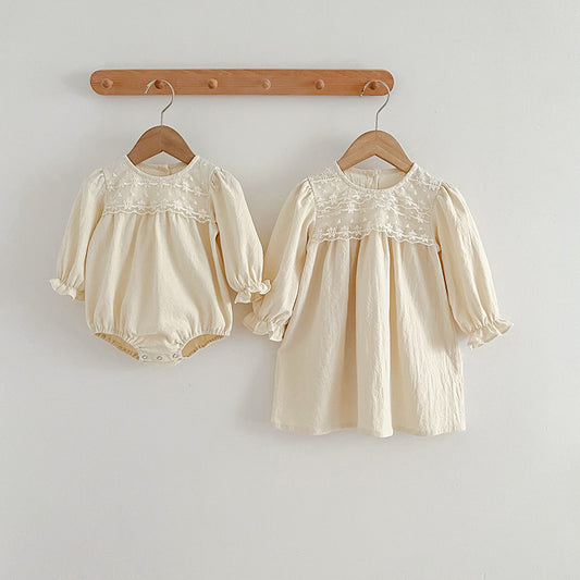Baby Lace Lace Stand Collar Jumpsuit Girl Dress