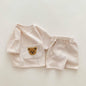 Unisex Baby Suit Clothes For Babies Summer Two-piece Waffle.