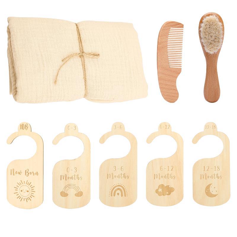 Baby Born Gift Set Wool Brush Baby Skin-friendly Bath Towel Baby One Month Old One Hundred Days Gift Box.