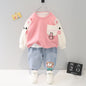 Color Matching Cartoon Sweater Pants Two-piece Boy.