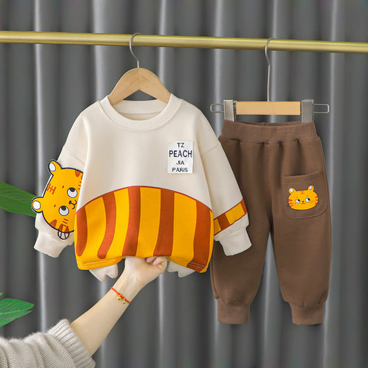 Children's Cartoon Sweater Pants Two-piece Set.