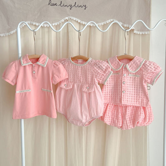 Baby Jumpsuits Out Cute Shorts Two-piece Set.
