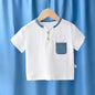Children's Breathable Half Sleeve Cotton And Linen Top T-shirt.