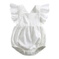 Baby Cotton And Linen Summer Strap One Piece Suit.