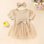 Girls' Short Sleeve Mesh Dress