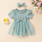 Girls' Short Sleeve Mesh Dress