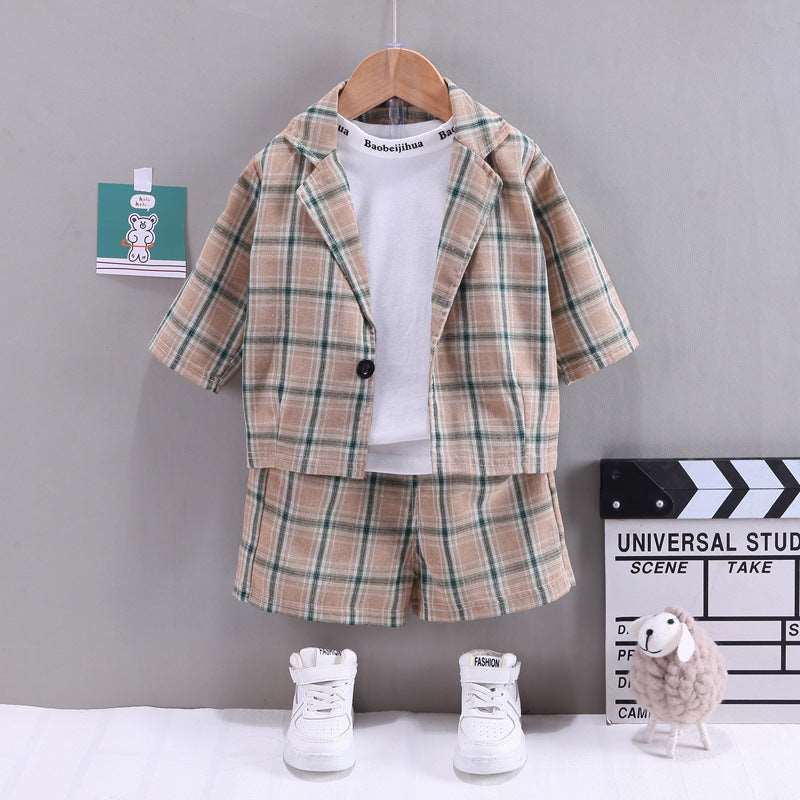 Boys Three Piece Cardigan Suit.