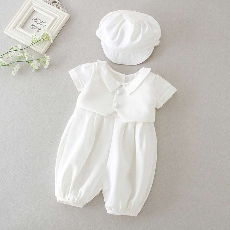 Boy's White Two-piece Set Suit