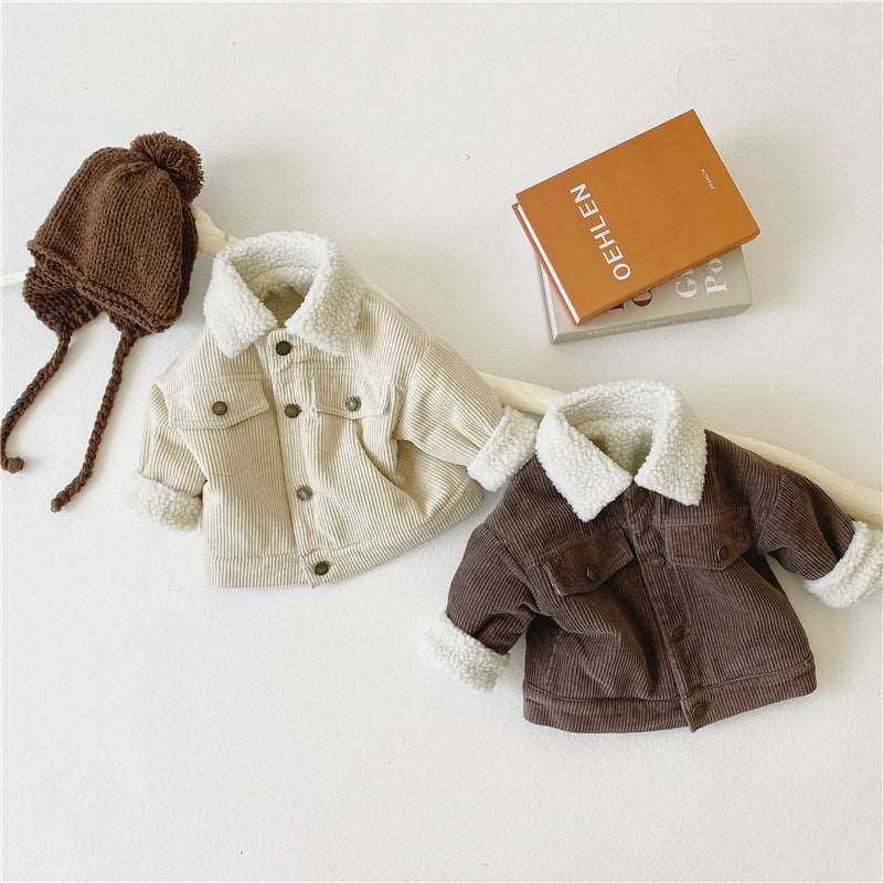 Kids Plush & Thickened Corduroy Jacket