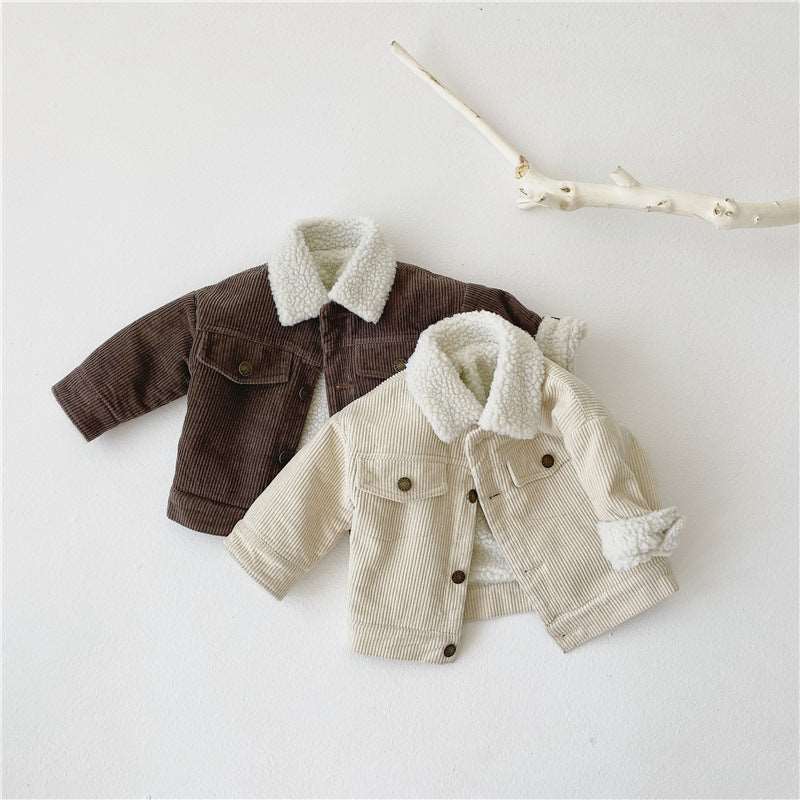 Kids Plush & Thickened Corduroy Jacket