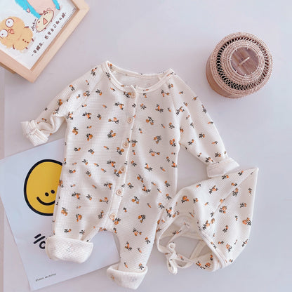 Summer New Baby Clothes Knitted Long Sleeves Toddle Romper Simple Casual Infant Outfit.