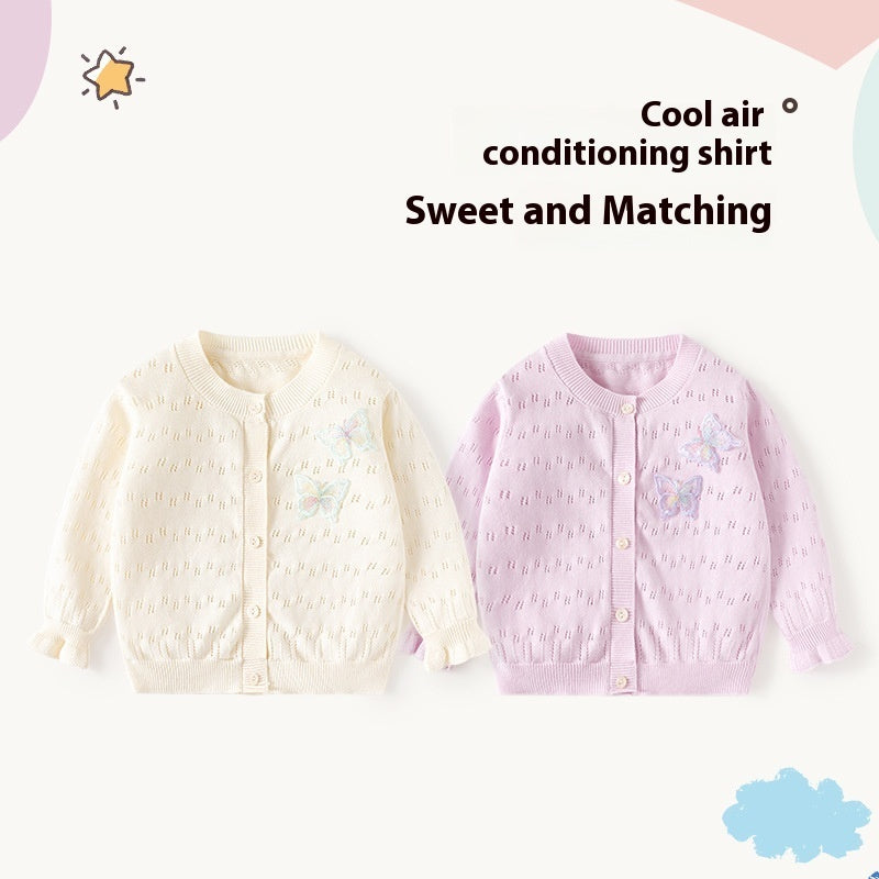 Girls' Sweet Knitted Cardigan