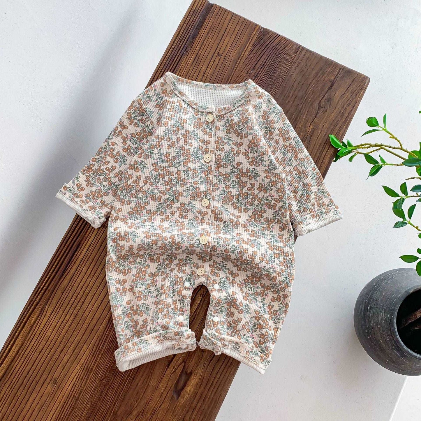 Baby Floral Long Sleeve Romper.