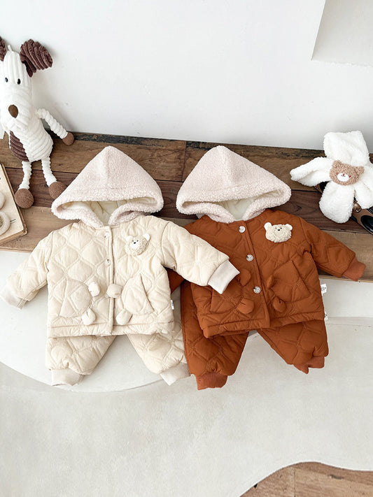 Warm and Cozy Baby Two-piece Fleese Suit