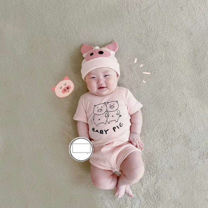 New Pig Print Modeling Baby Romper