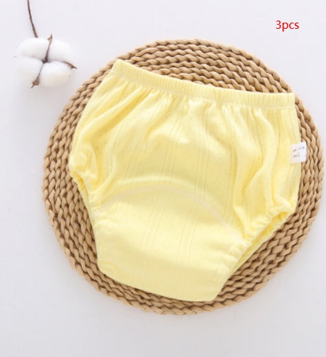 Baby pure cotton diapers yellow