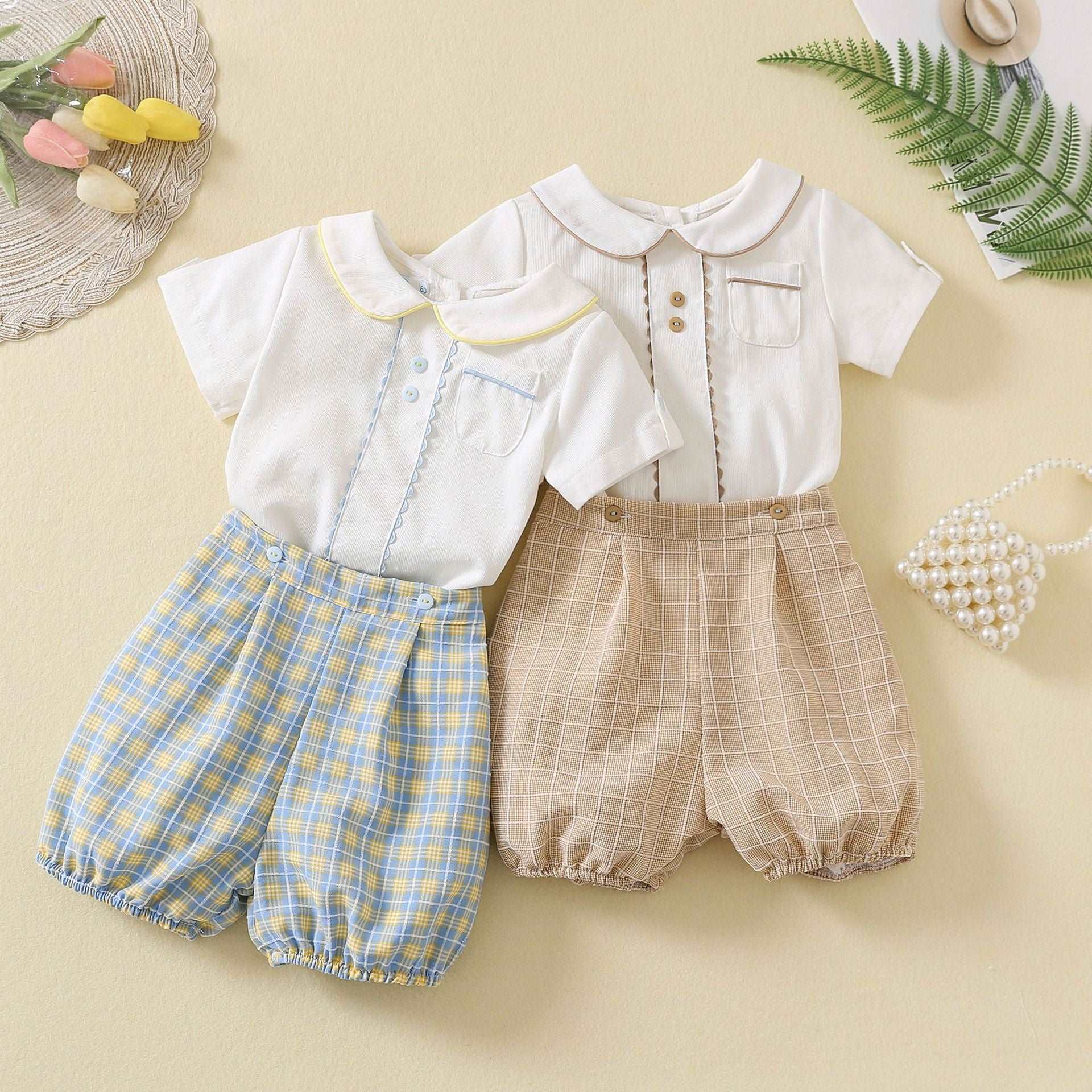 Kids Shirt Shorts Handsome Set