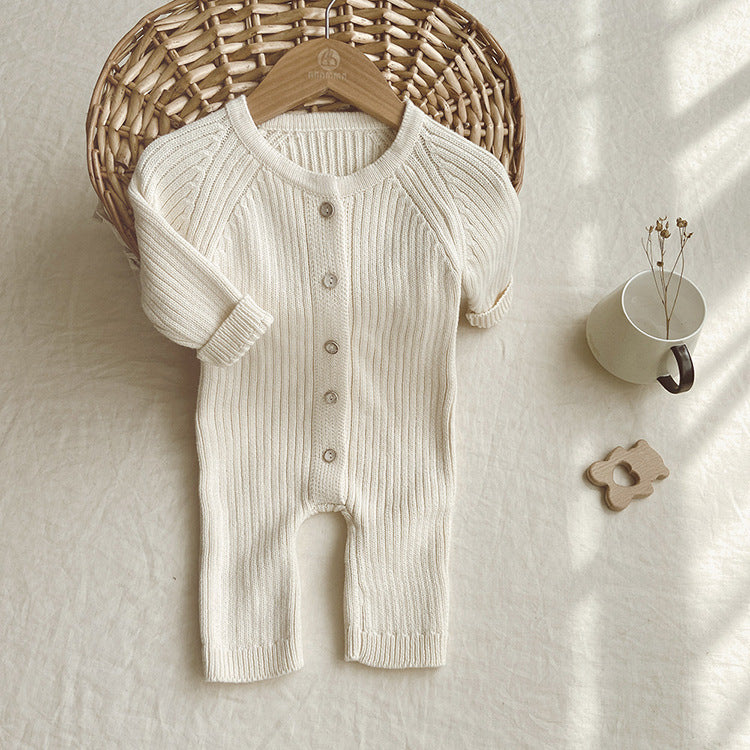 Baby Cozy Knit Romper & Hat Set