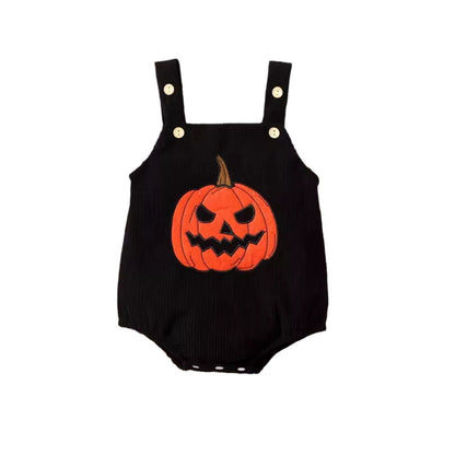 Baby Halloween Embroidery Pumpkin Romper