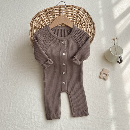 Baby Cozy Knit Romper & Hat Set