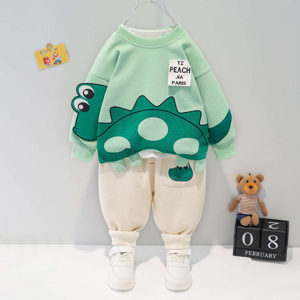 Kids Cartoon Sweater Pants Two-piece Set.