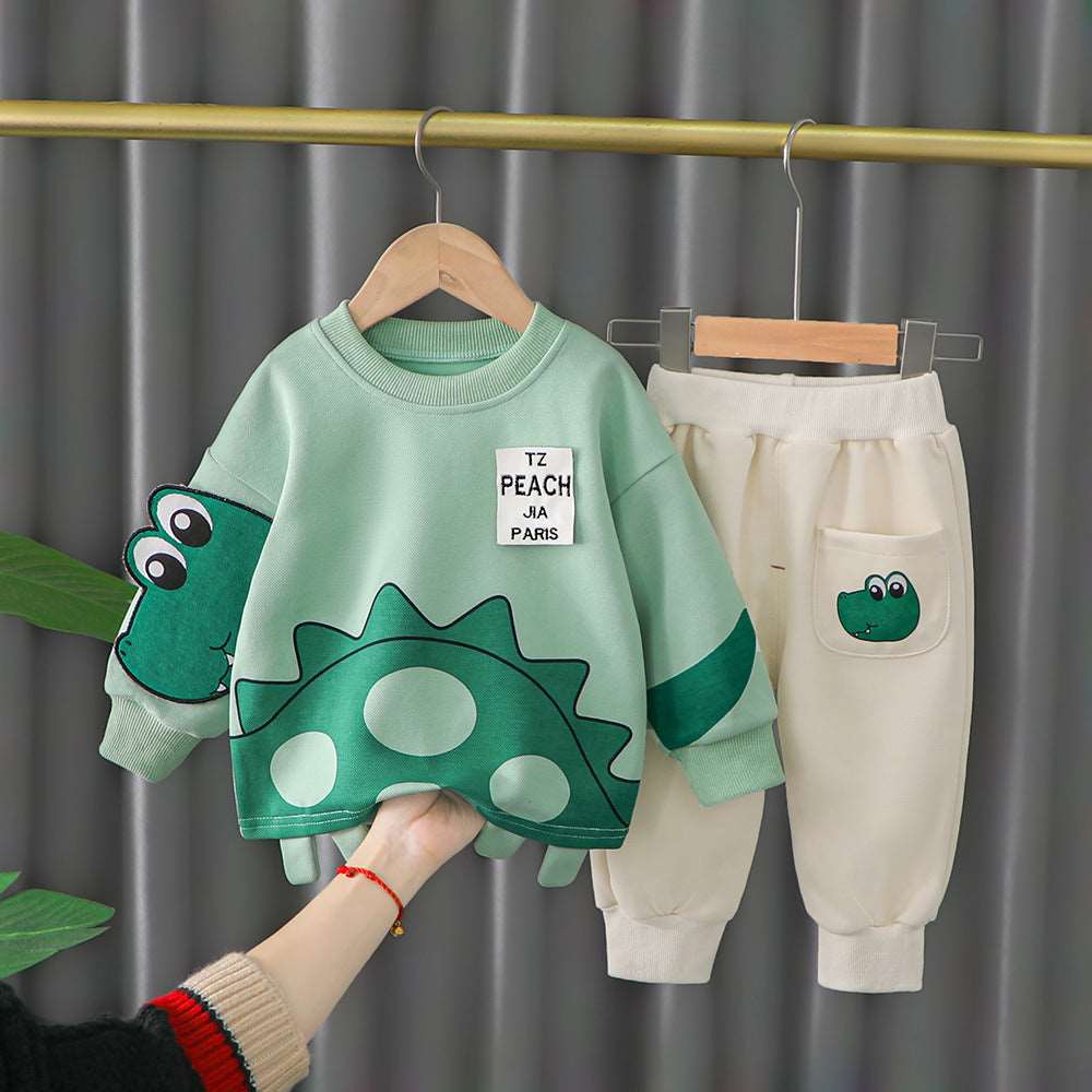 Kids Cartoon Sweater Pants Two-piece Set.