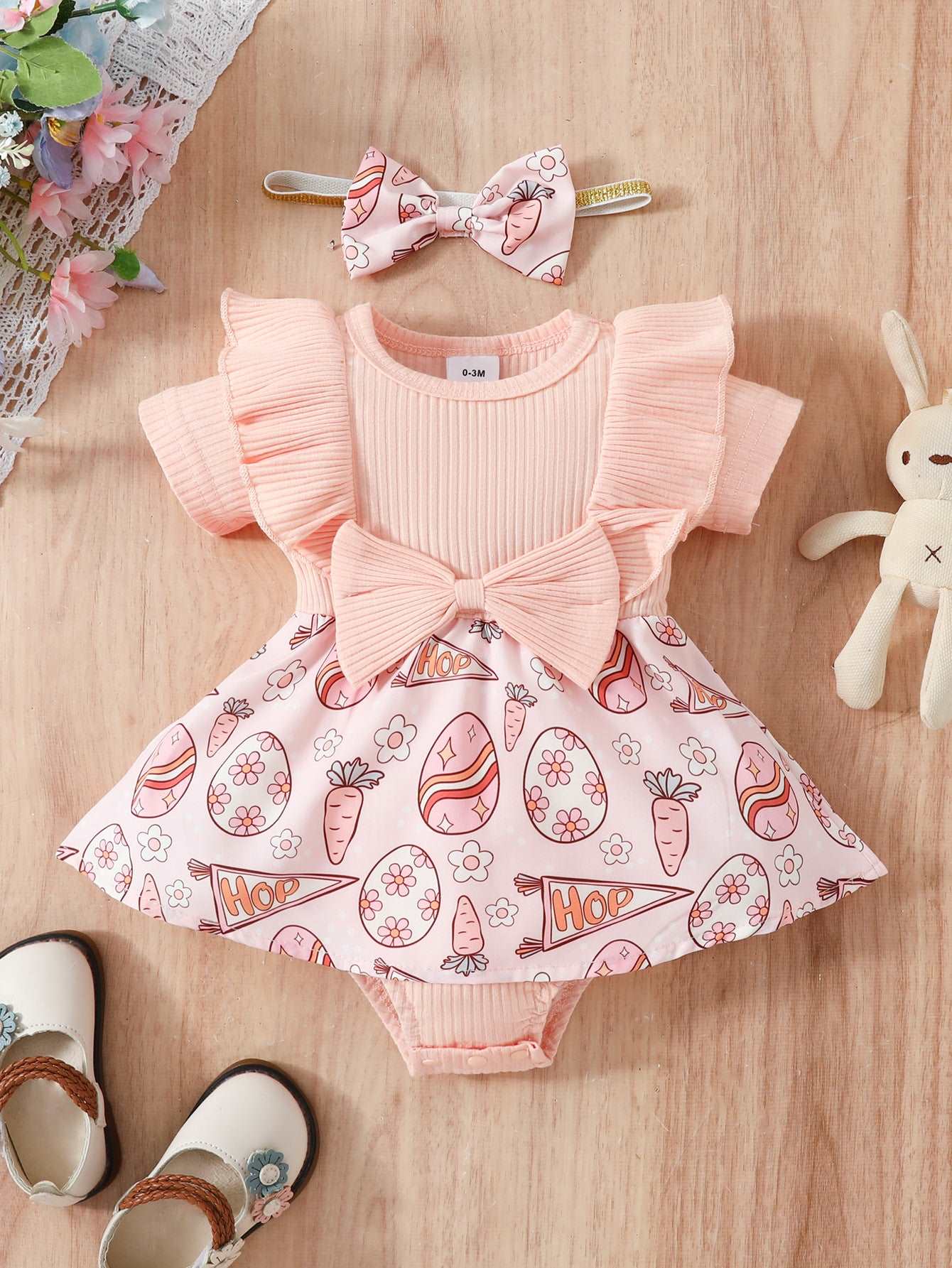 Girls Floral Triangle Rompers