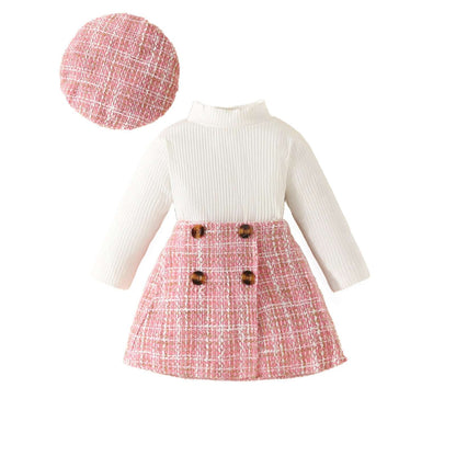 Girls Fashion Long Sleeve Skirt Suit.