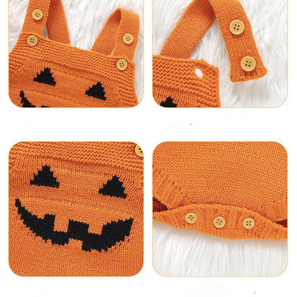 Baby Halloween Knitted Pumpkin Romper