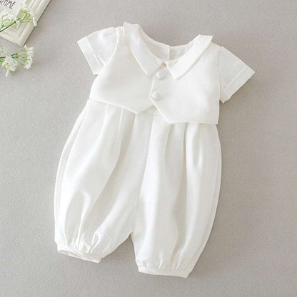 Boy's White Two-piece Set Suit