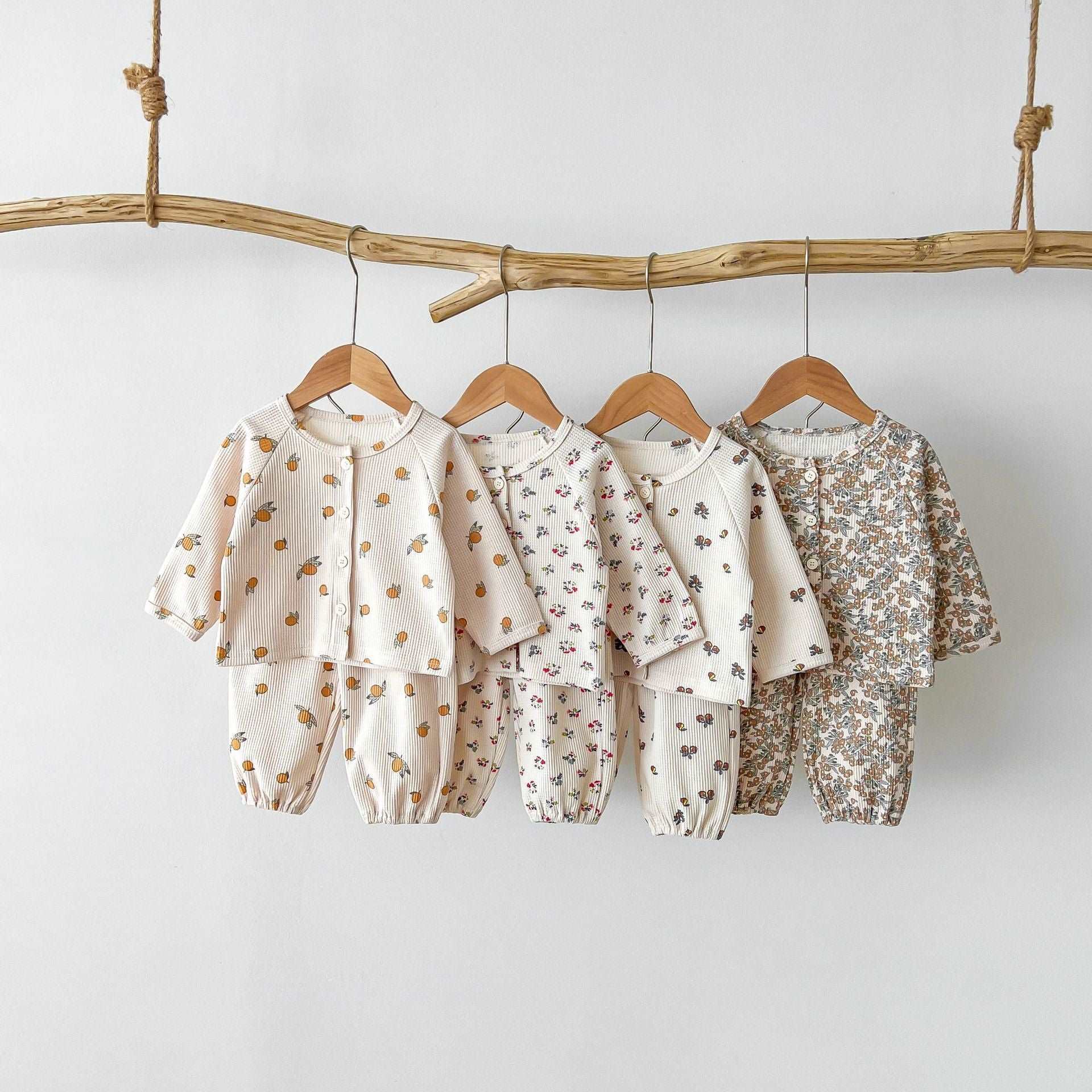 Baby Floral Waffle Two-piece Set