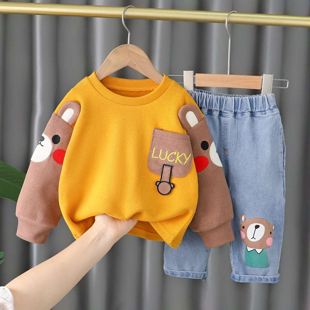 Kids Color Matching Cartoon Two-piece Set