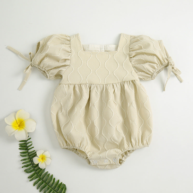 Baby Solid Color Bodysuit Triangle Romper.