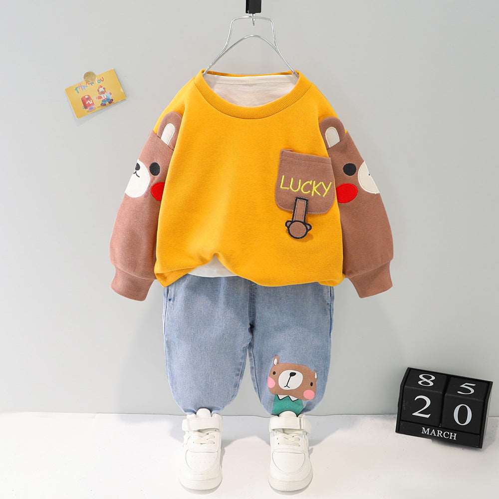 Kids Color Matching Cartoon Two-piece Set