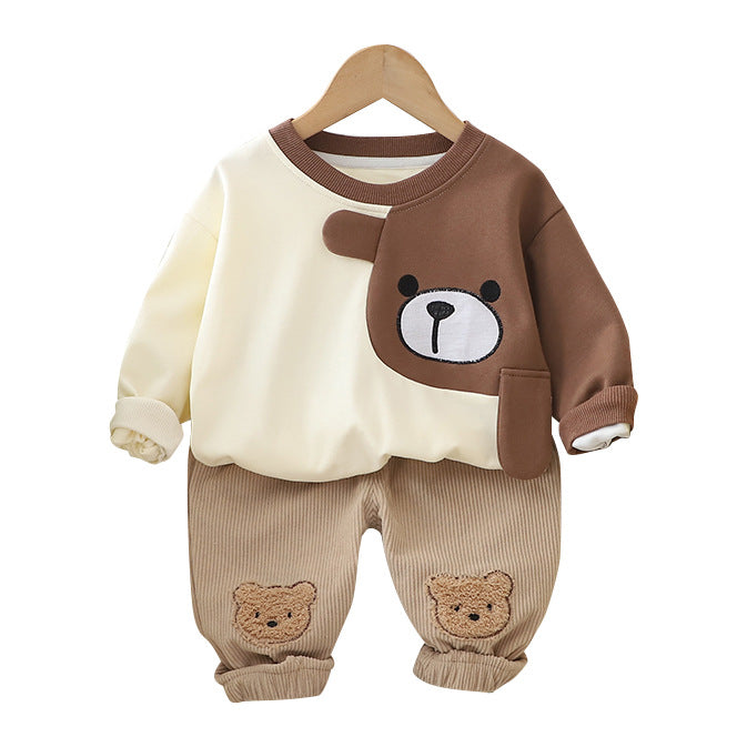 Kids Cartoon Long Sleeve Sweater Two-piece Set