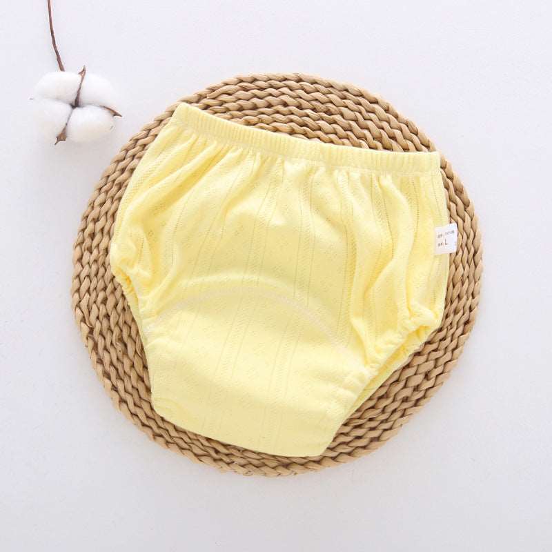 Baby pure cotton diapers yellow