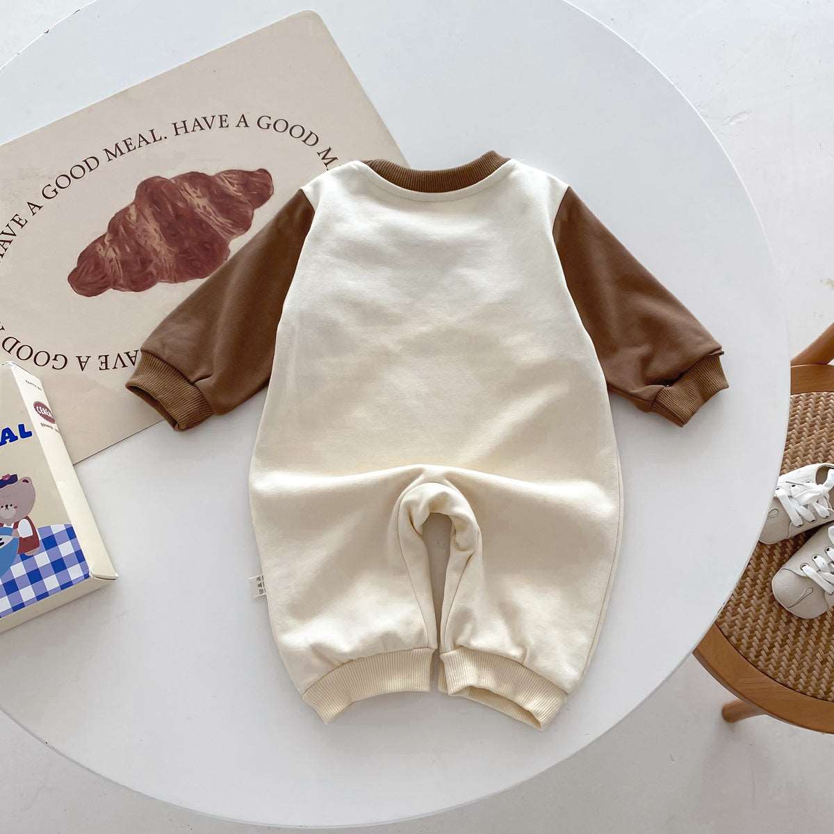 Bear Fake Two-piece Long-sleeved Jumpsuit Newborn.