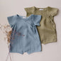 Cotton And Linen Romper Boys Short One-piece Short-sleeved Japanese Kimono.