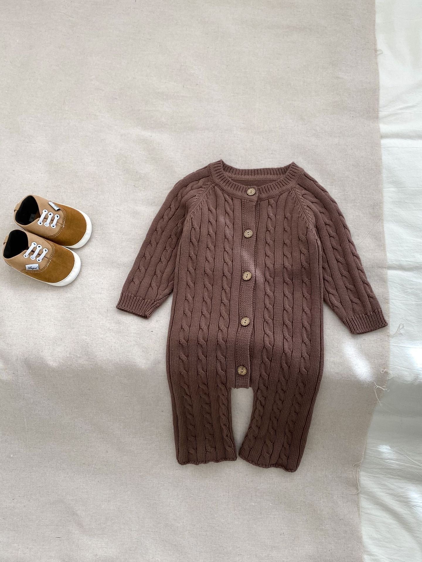 Baby Warm Knitted Romper and Cardigan