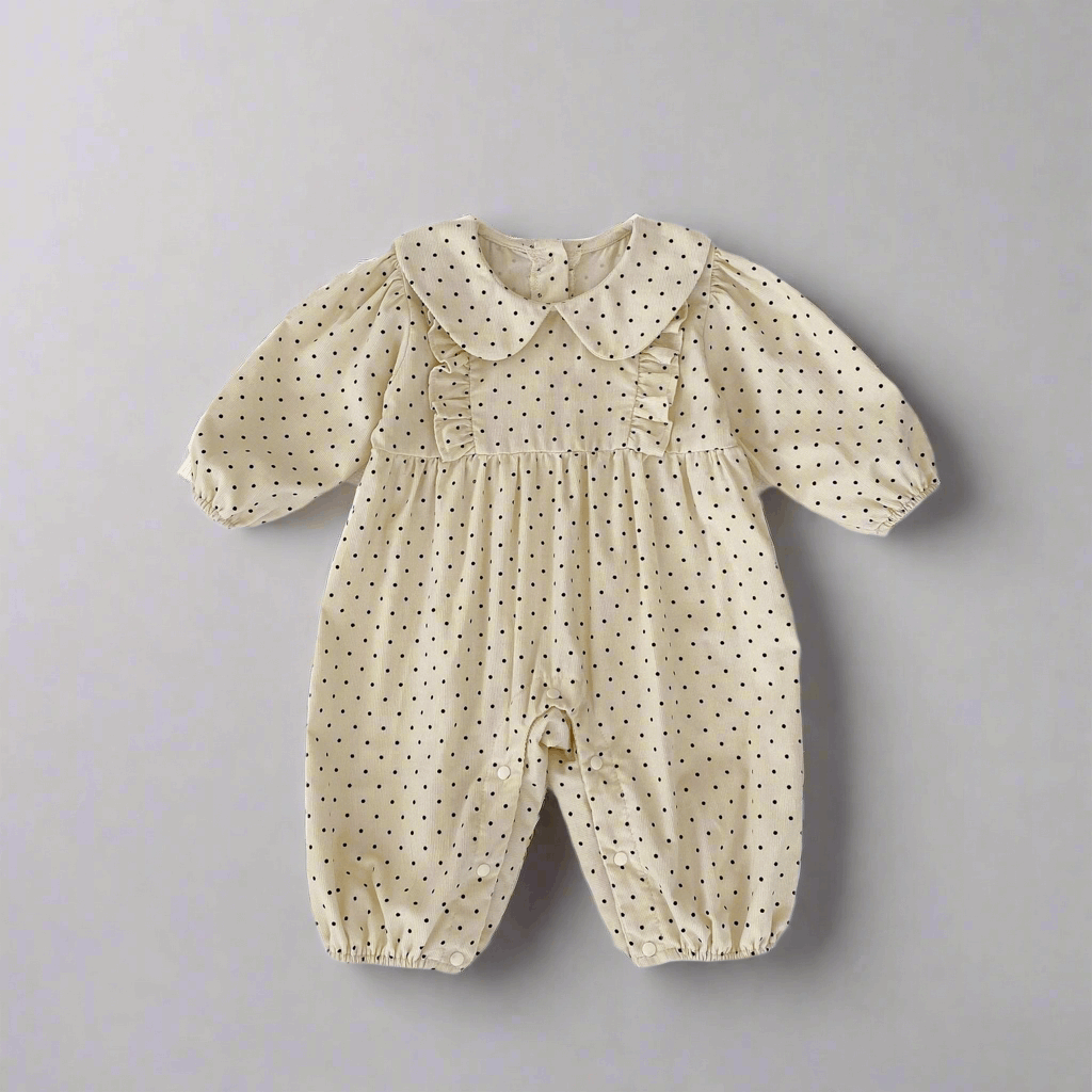 Baby Girl Corduroy Polka Dot Jumpsuit