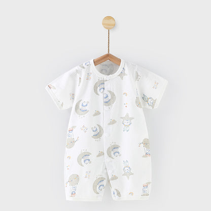 Thin organic cotton romper for babies.