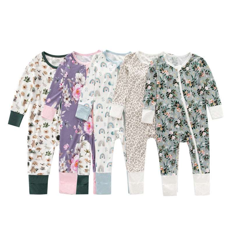 Bamboo Fiber Baby Jumpsuits Baby Pajamas