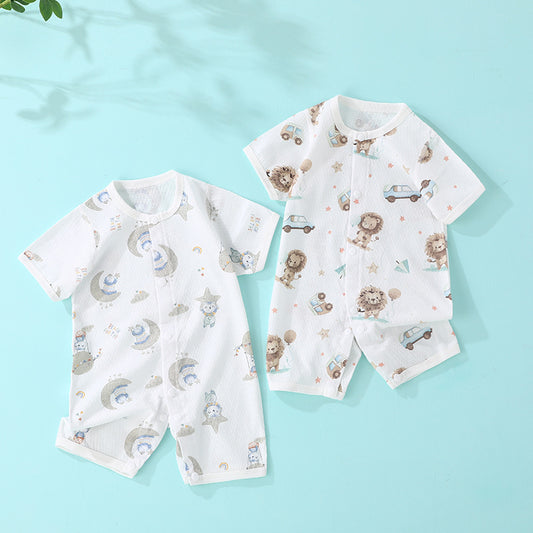 Thin organic cotton romper for babies.