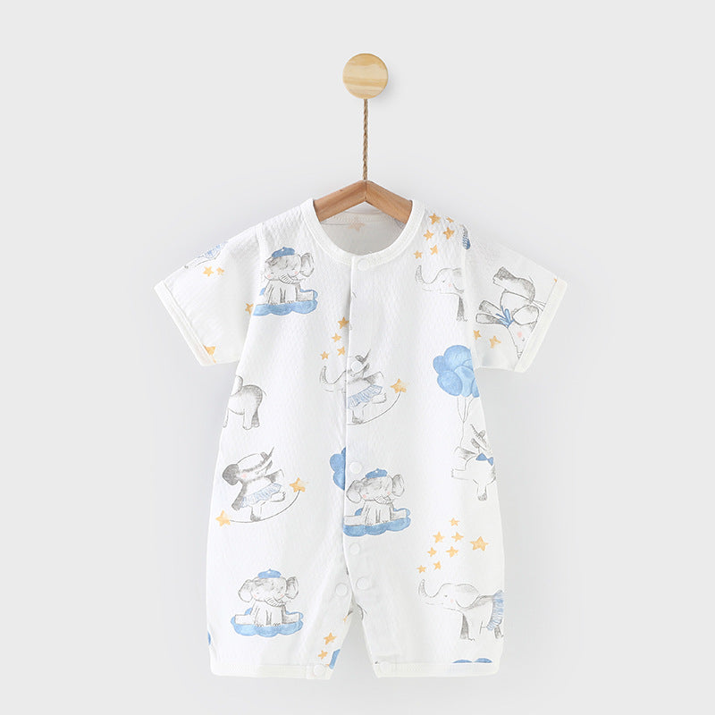 Thin organic cotton romper for babies.