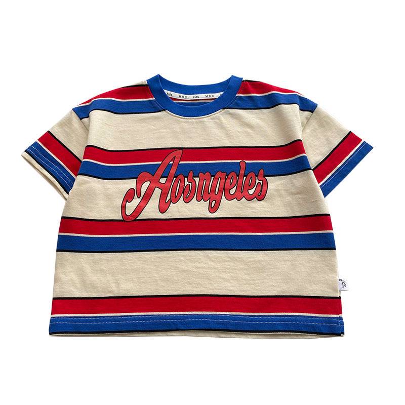 Kids Striped Print Casual T-shirt