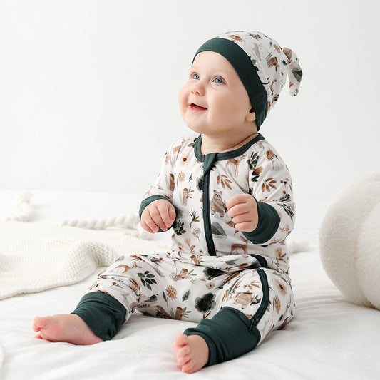 Bamboo Fiber Baby Jumpsuits Baby Pajamas