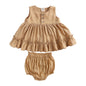 Korean Baby Girls' Sleeveless Skirt beige