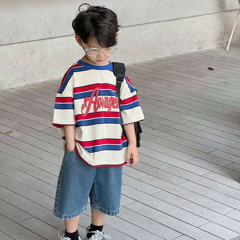 Kids Striped Print Casual T-shirt